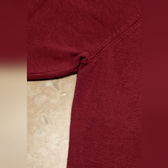 NWOT French Laundry XL V-Neck Sweater 3/4 Sleeve Burgandy Maroonhi - Picture 12 of 12